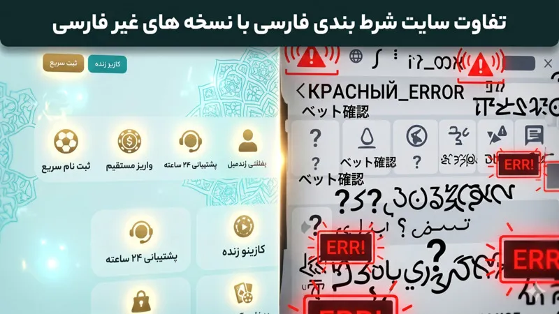 تفاوت سایت شرط بندی فارسی با نسخه های غیر فارسی